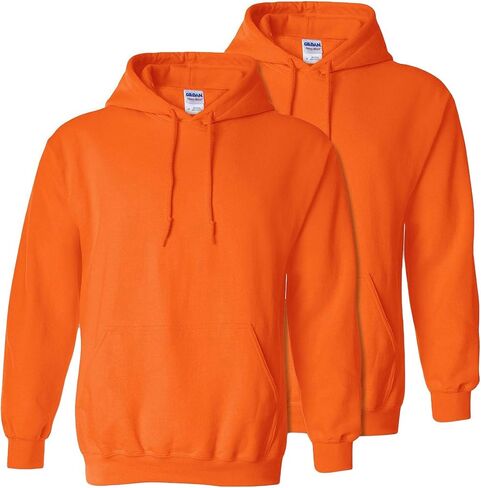 Gildan mens Heavy Blend 8 oz. 50/50 Hood(G185)-SAFETY ORANGE-M-2PK in Saudi Arabia