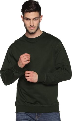 Sweatshirt for Men’s 100% Cotton Crewneck Long Sleeve Heavyweight Regular Fit Pullover Warm Plain Top in Saudi Arabia