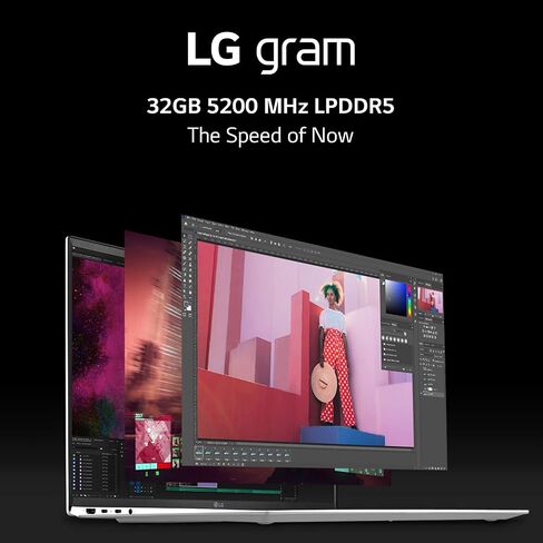 LG gram (2022) 14Z90Q كمبيوتر محمول خفيف الوزن للغاية، شاشة 14 بوصة (1920 × 1200) IPS، معالج Intel Evo الجيل الثاني عشر i7 1260P، 16 جيجابايت LPDDR5، 512 جيجابايت NVMe SSD، كاميرا ويب FHD، WiFi 6E، Thunderbolt 4، Windows 11، رمادي in Kuwait