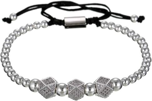 Imperial Crown King 18K Gold CZ Beads Bracelet Luxury Charm Fashion Bangle for Men Women in Saudi Arabia