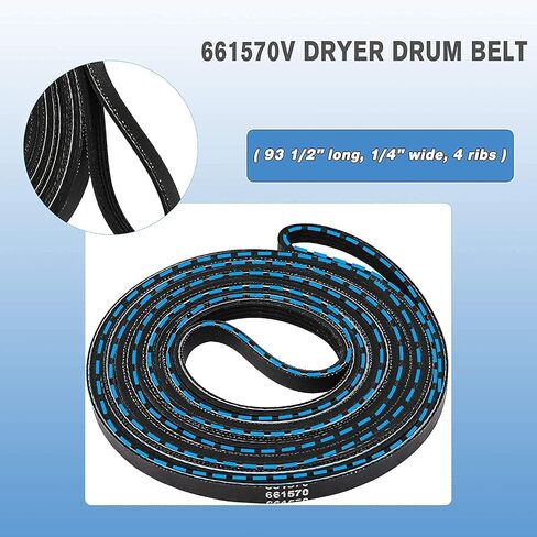 AMI PARTS 661570V 3387610 Dryer Drum Belt Replacement Part -Replaces Part Numbers 661570V,3387610,AP5983729,3389728,3393999,339728,661570VP in Saudi Arabia
