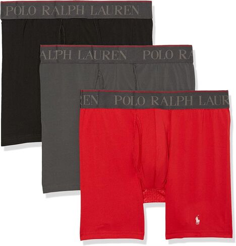 سروال داخلي رجالي من POLO RALPH LAUREN 4D Flex Performance Air Boxer، مقاس عادي وطويل، 3 قطع in Kuwait
