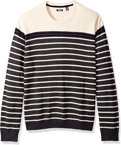 IZOD Men's Big and Tall Newport Stripe 7 Gauge Crewneck Sweater in Kuwait