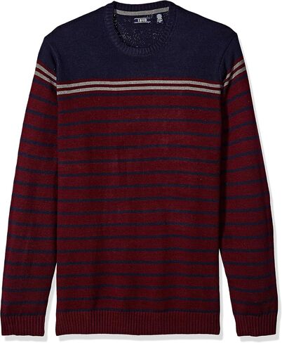 IZOD Men's Big and Tall Newport Stripe 7 Gauge Crewneck Sweater in Kuwait