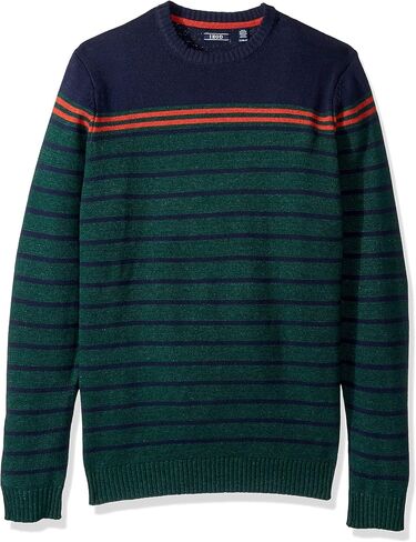 IZOD Men's Big and Tall Newport Stripe 7 Gauge Crewneck Sweater in Kuwait
