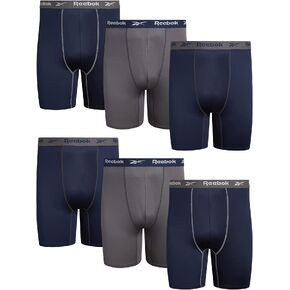 ملابس داخلية للرجال من ريبوك - سراويل داخلية طويلة وكبيرة الأداء (6 عبوات) (2XL-4XL)