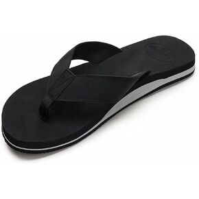 JUNSHIDE Men's Leather Sandals Comfortable Arch Support Flip Flops Indoor and Outdoor Beach Shoes in Saudi Arabia