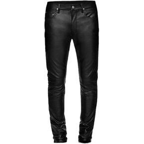 Leather Jeans, Biker Style, Skinny Pants, Men in Black, Basic 5 Pocket Skin Tight in Saudi Arabia
