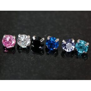 6 Pcs Tiny Prong CZ Gem Dermal Anchors Top 3mm Piercing Jewelry 14G in Saudi Arabia