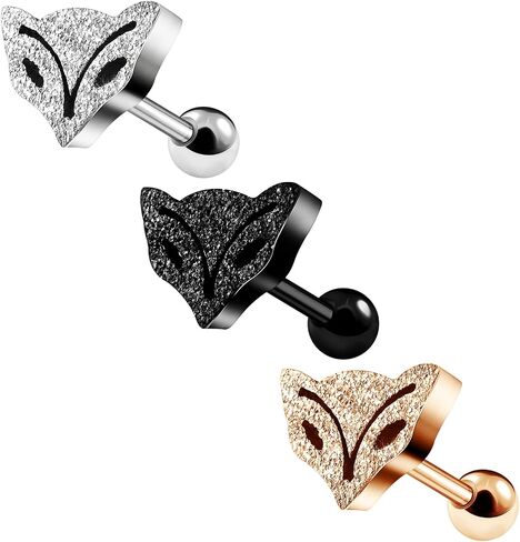 BIG GAUGES Pair of 316L Surgical Steel Anodized 1.2mm 1/4 (6mm) Tragus Helix Cartilage Piercing Jewelry CZ Crystal Earring Lobe in Saudi Arabia