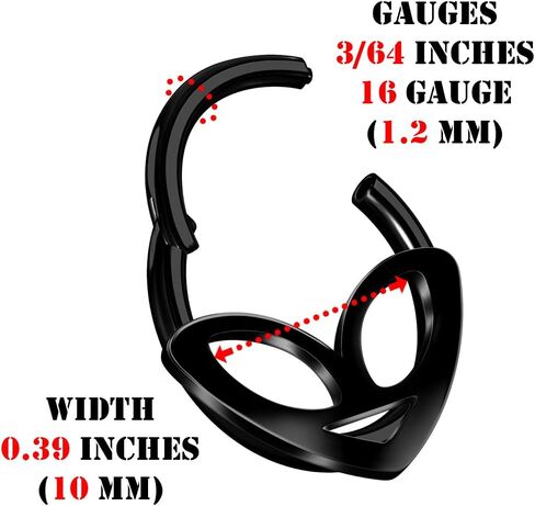 BIG GAUGES Pair of Anodized 316L Surgical Steel Alien Hinged Segment Nose Hoop Ring Piercing Cartilage Helix Septum Tragus Jewelry in Kuwait