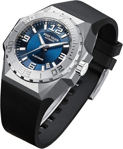 Reef Tiger/RT Blue Dial Mens Big Sport Mechanical Watches Steel Case Automatic Dive Watches RGA6903 in Kuwait