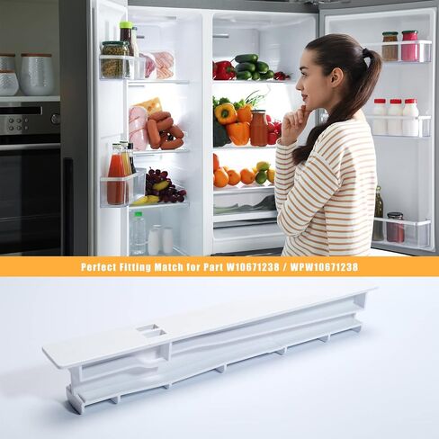W10671238 Fridge Crisper Drawer Center Rail Compatible with Whirl-pool Upgraded WPW10671238, Refrigerator Shelf Center Rail Replacement for Kenmore in Saudi Arabia