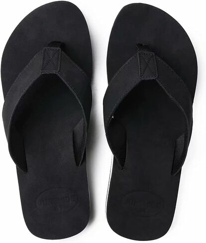 JUNSHIDE Men's Leather Sandals Comfortable Arch Support Flip Flops Indoor and Outdoor Beach Shoes in Saudi Arabia