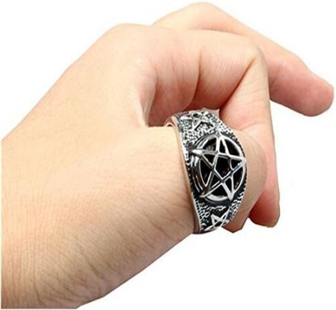 مجوهرات JAJAFOOK للرجال من الفولاذ المقاوم للصدأ حلقات شيطانية شريرة مقلوبة in Kuwait