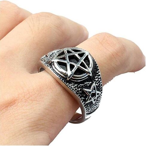 مجوهرات JAJAFOOK للرجال من الفولاذ المقاوم للصدأ حلقات شيطانية شريرة مقلوبة in Kuwait