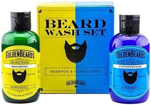 Beard Shampoo and Conditioner Set. The perfect combination for washing your beard 100ml + 100ml of Handmade Product especially made for your beard. MADE IN DENMARK in Kuwait