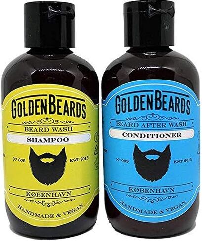 Beard Shampoo and Conditioner Set. The perfect combination for washing your beard 100ml + 100ml of Handmade Product especially made for your beard. MADE IN DENMARK in Kuwait