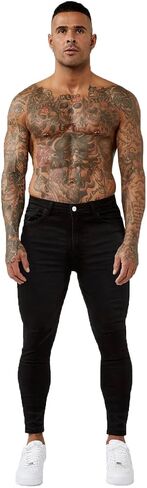 Jeans For Men - Skinny Jeans Stretch Black Ripped Pants Denim - Pantalones De Hombre in Saudi Arabia