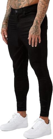 Jeans For Men - Skinny Jeans Stretch Black Ripped Pants Denim - Pantalones De Hombre in Saudi Arabia