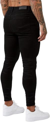 Jeans For Men - Skinny Jeans Stretch Black Ripped Pants Denim - Pantalones De Hombre in Saudi Arabia