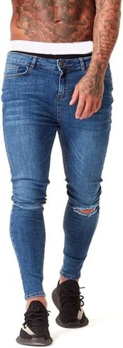 Jeans For Men - Skinny Jeans Stretch Black Ripped Pants Denim - Pantalones De Hombre in Saudi Arabia