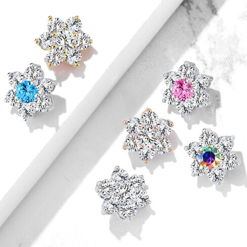 7 CZ Flower Internally Threaded Dermal Top in Saudi Arabia