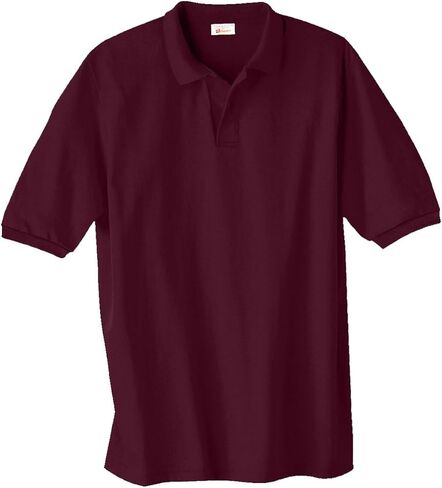 Hanes Men ComfortBlend EcoSmart Jersey Polo,Maroon,X-Large in Saudi Arabia