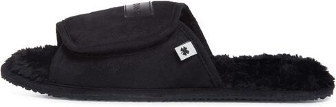 Lucky Brand Mens Microsuede Memory Foam Open Toe Slippers, Cool Adjustable Strap Indoor Outdoor House Sliders for Men in Kuwait