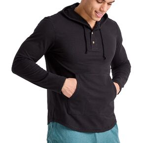 سترة بغطاء رأس جيرسي خفيفة الوزن للرجال من Hanes Originals، سويت شيرت قطني بغطاء للرأس مع ياقة هينلي in Kuwait