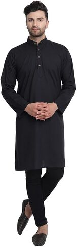 سترة كورتا طويلة للرجال من In-Sattva ذات ياقة كلاسيكية هندية من القطن الخالص in Kuwait
