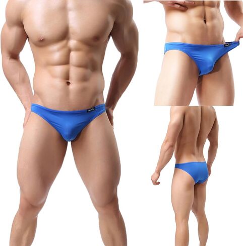 YuKaiChen Men's Briefs Low Rise Ice Silk Bikinis Seamless Underwear in Saudi Arabia
