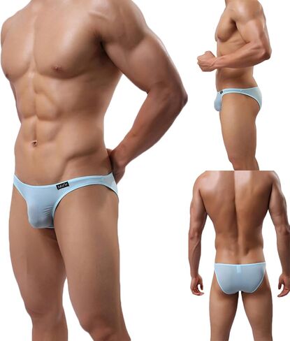 YuKaiChen Men's Briefs Low Rise Ice Silk Bikinis Seamless Underwear in Saudi Arabia
