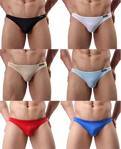YuKaiChen Men's Briefs Low Rise Ice Silk Bikinis Seamless Underwear in Saudi Arabia
