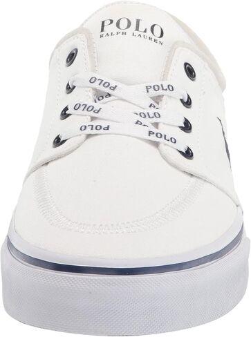 POLO RALPH LAUREN حذاء رياضي قماشي Faxon X منخفض الأعلى أبيض/نيوبورت كحلي 13 D (M) in Kuwait