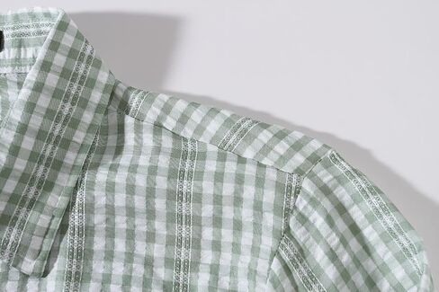 SSLR-Mens-Dress-dress-قمصان-قميص منقوش مخطط بأكمام طويلة وأزرار سفلية in Kuwait
