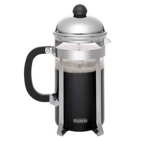 BonJour Coffee Stainless Steel French Press with Glass Carafe, 12.7-Ounce, Monet, Black Handle