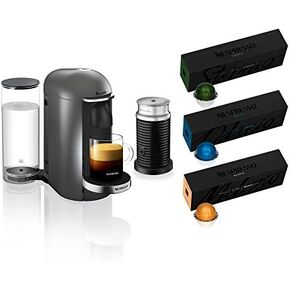 Nespresso VertuoPlus Deluxe Coffee and Espresso Maker by Breville with Aeroccino, Black in Kuwait