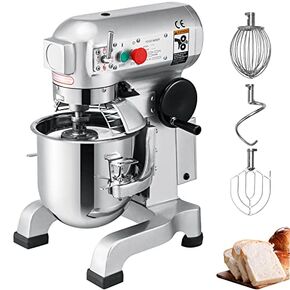 Happybuy 20Qt Commercial Food Mixer with Timing Function， Commercial Mixer 1100W Stainless Steel Bowl Heavy Duty Electric Food Mixer Commercial with 3 Speeds Adjustable, Perfect for Bakery Pizzeria