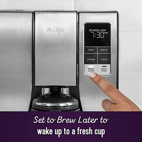 Mr. Coffee Coffee Maker, Programmable Coffee Machine with Auto Pause, 10 Cups, Stainless Steel in Saudi Arabia
