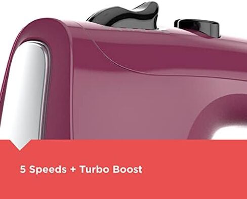 BLACK+DECKER Hand Held Mixer MX610B, 5-Speed | 350W hand mixer with Turbo Boost, beaters, whisk, dough hooks and snap-on storage case. in Kuwait