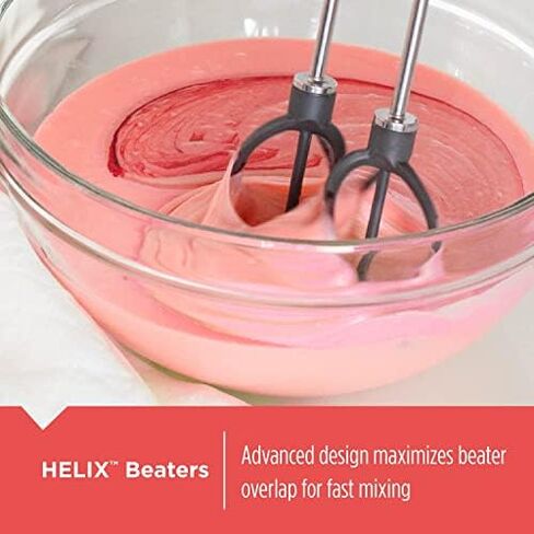 BLACK+DECKER Hand Held Mixer MX610B, 5-Speed | 350W hand mixer with Turbo Boost, beaters, whisk, dough hooks and snap-on storage case. in Kuwait