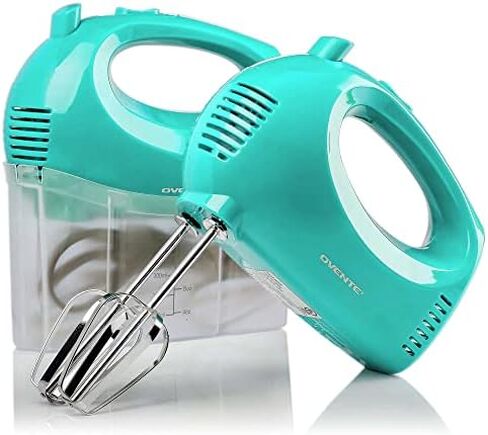OVENTE Portable 5 Speed Mixing Electric Hand Mixer with Stainless Steel Whisk Beater Attachments & Snap Storage Case, Compact Lightweight 150 Watt Powerful Blender for Baking & Cooking, Black HM151B in Saudi Arabia