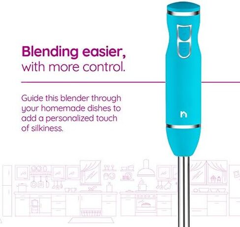 Immersion Hand Blender 2 Speed Stick Mixer with Stainless Steel Shaft & Blade, 300 Watts Easily Food, Mixes Sauces, Purees Soups, Smoothies, and Dips, Black in Kuwait