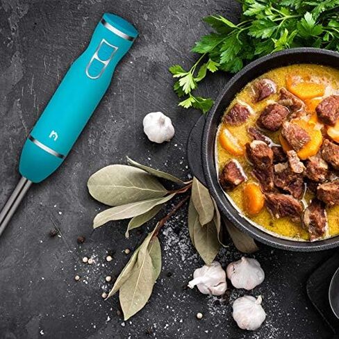 Immersion Hand Blender 2 Speed Stick Mixer with Stainless Steel Shaft & Blade, 300 Watts Easily Food, Mixes Sauces, Purees Soups, Smoothies, and Dips, Black in Kuwait