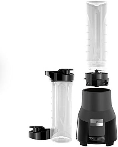 BLACK+DECKER PB1002G FusionBlade Personal Blender with 20 Ounce Portable Personal Blending Jars(2-Pack with Travel Lids), Gray Single Serve Blender in Saudi Arabia