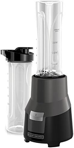 BLACK+DECKER PB1002G FusionBlade Personal Blender with 20 Ounce Portable Personal Blending Jars(2-Pack with Travel Lids), Gray Single Serve Blender in Saudi Arabia