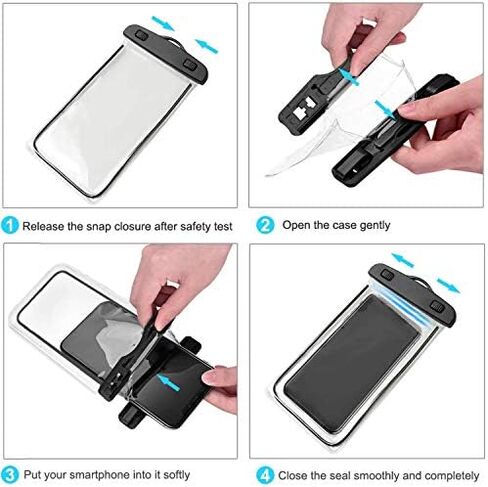 جراب ORIbox Universal مقاوم للماء للهاتف الجاف مع جراب مزين لامع لهاتف iPhone 12 11 Pro Max XS Max XR X 8 7 6S Plus SE 2020 12 mini Galaxy Pixel, أزرق وأحمر وردي (2 عبوة) in Kuwait