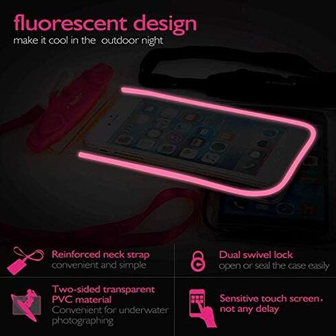 جراب ORIbox Universal مقاوم للماء للهاتف الجاف مع جراب مزين لامع لهاتف iPhone 12 11 Pro Max XS Max XR X 8 7 6S Plus SE 2020 12 mini Galaxy Pixel, أزرق وأحمر وردي (2 عبوة) in Kuwait