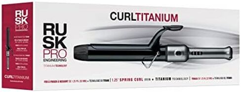 مكواة تمويج الشعر الزنبركية برو كيرلتيتانيوم من روسك 3.17 سم، لجميع أنواع الشعر - أسطوانة ممتدة لتجعيدات ناعمة فورية أو موجات الشاطئ المركبة، تسخين سريع وبارد إلى درجة حرارة 430 درجة in Kuwait